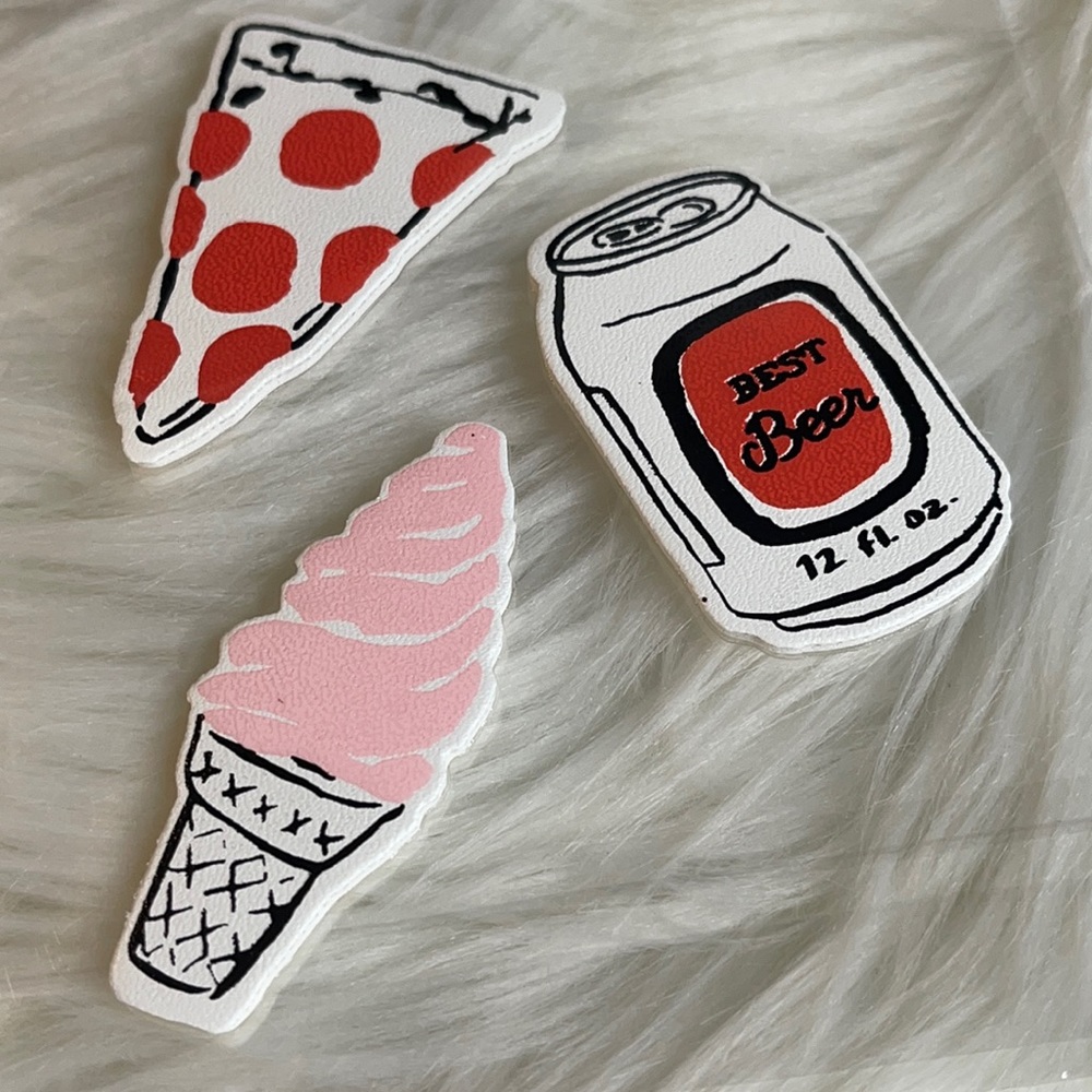 Stickers Pizza, Beer and Ice Cream BAN.DO leatherette plush stickers -New